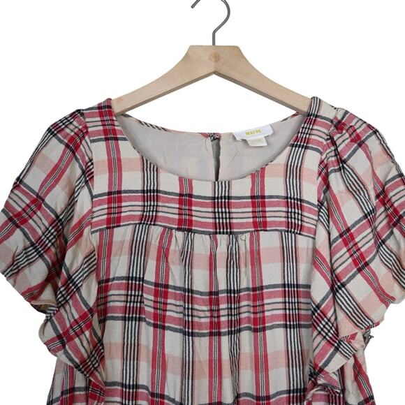 Anthropologie Maeve Women's L Priscillia Plaid Pullover Blouse - Picture 4 of 10